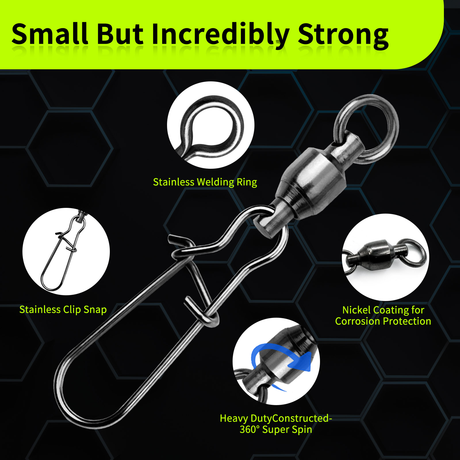 9KM 10PCS Ball Bearing Swivel  - Monofilament Line incelemesi ve fiyatı