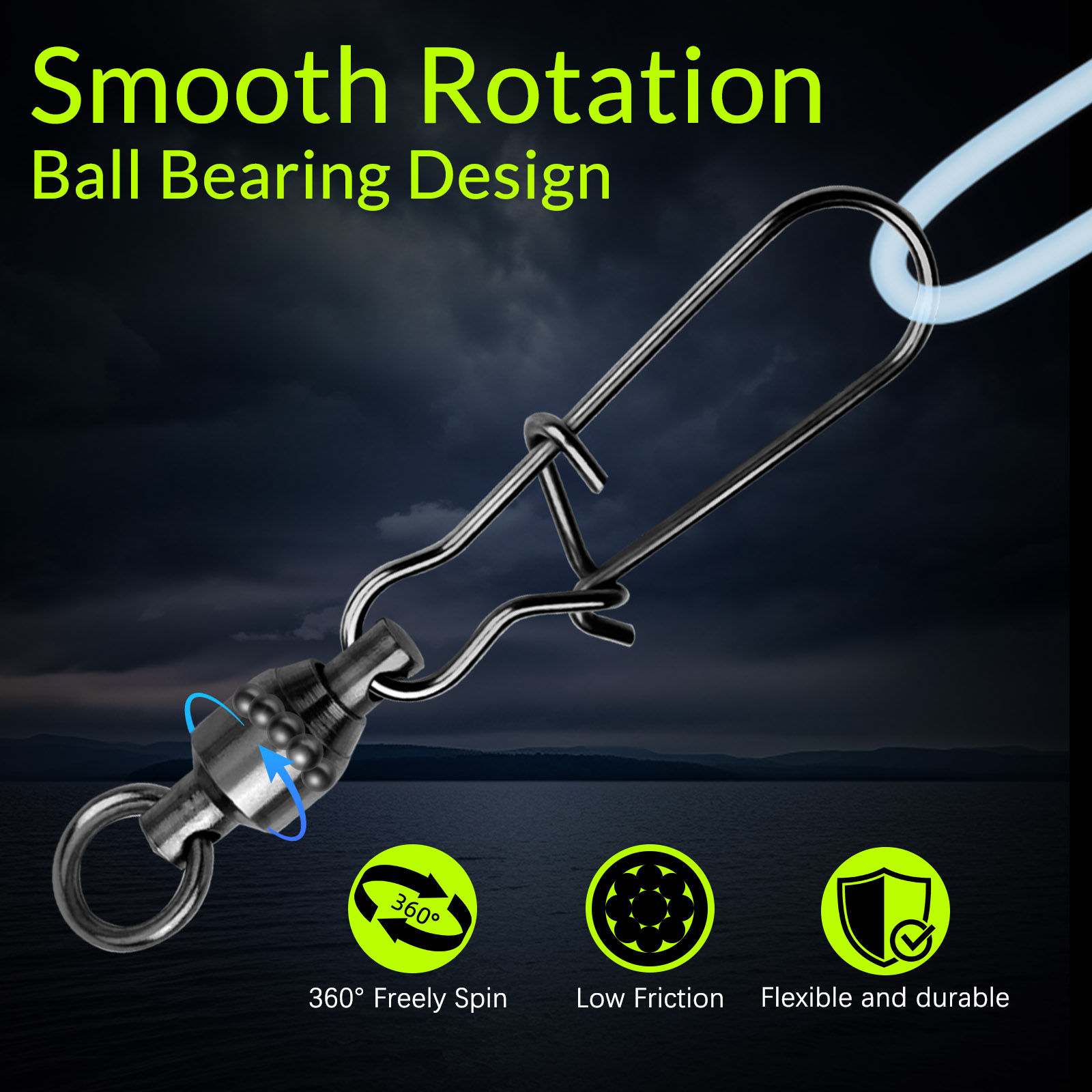 9KM 10PCS Ball Bearing Swivel  - Monofilament Line incelemesi ve fiyatı