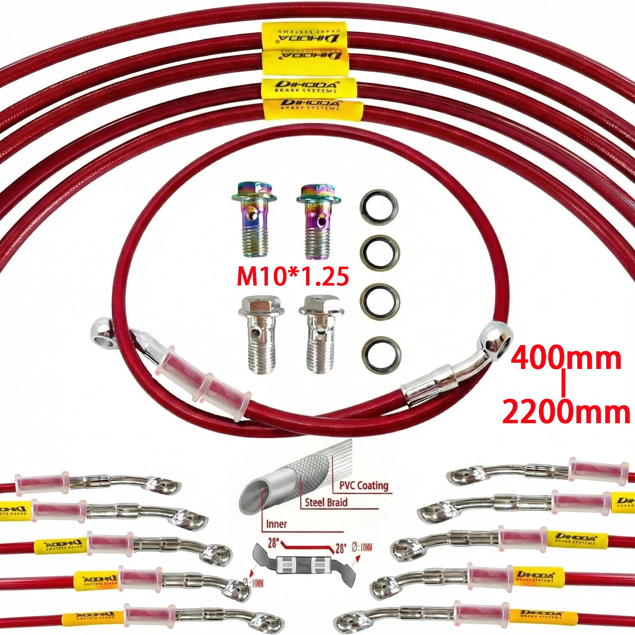 Universal 400-2400mm Motorcycl - Braided Line incelemesi ve fiyatı